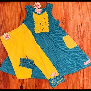 FLOWERSAK🌼  Turquoise & Yellow Outfit
